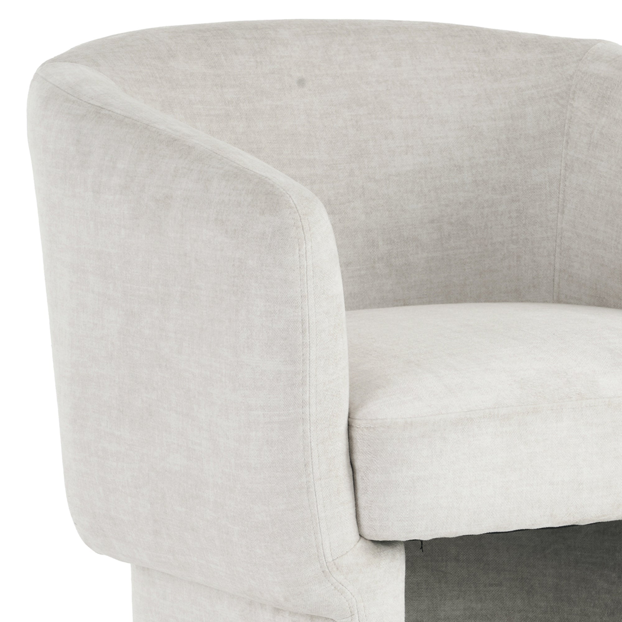 Sheri Oversized Accent Chair - Beige Velvet Round Armchair-DECOROLALA