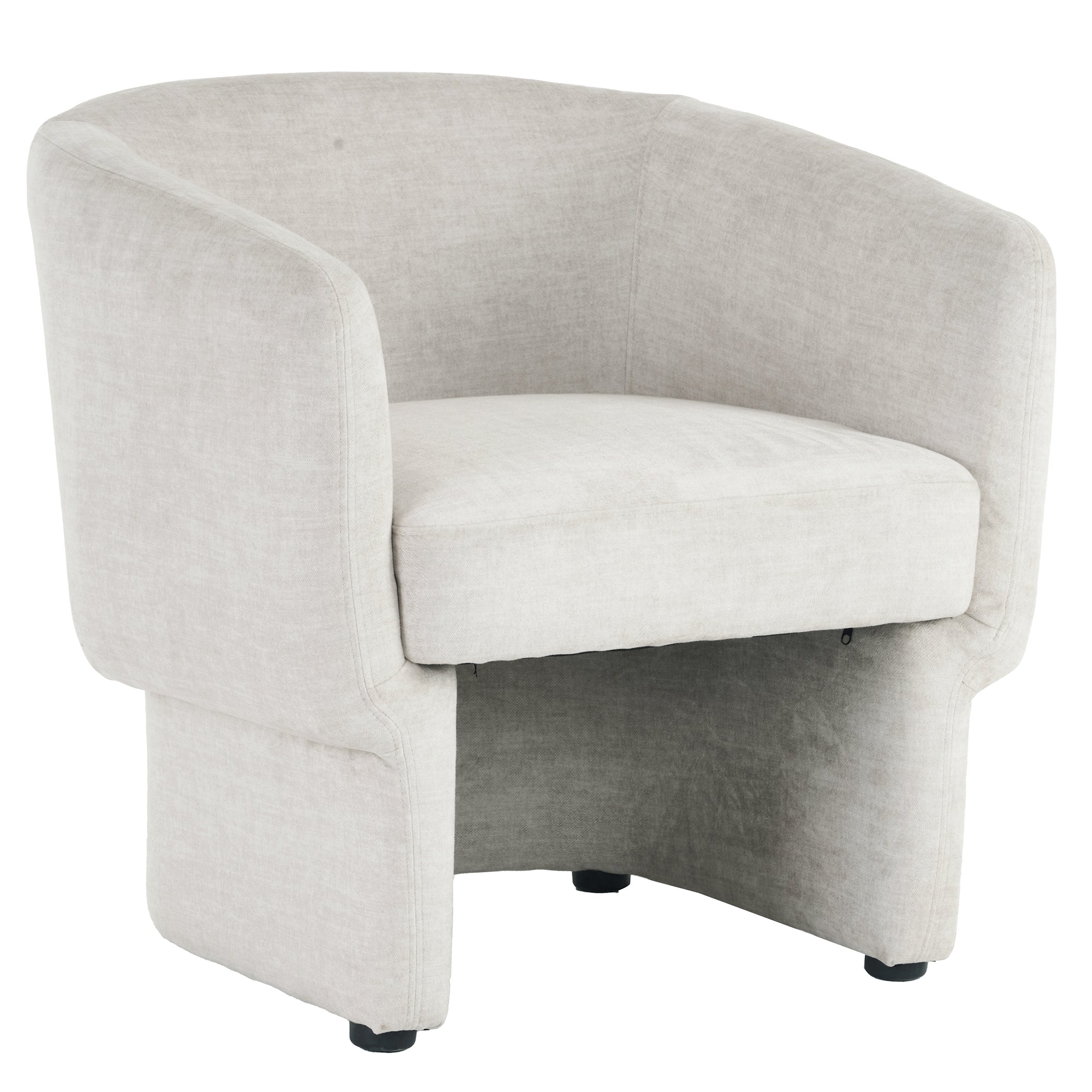 Sheri Oversized Accent Chair - Beige Velvet Round Armchair-DECOROLALA