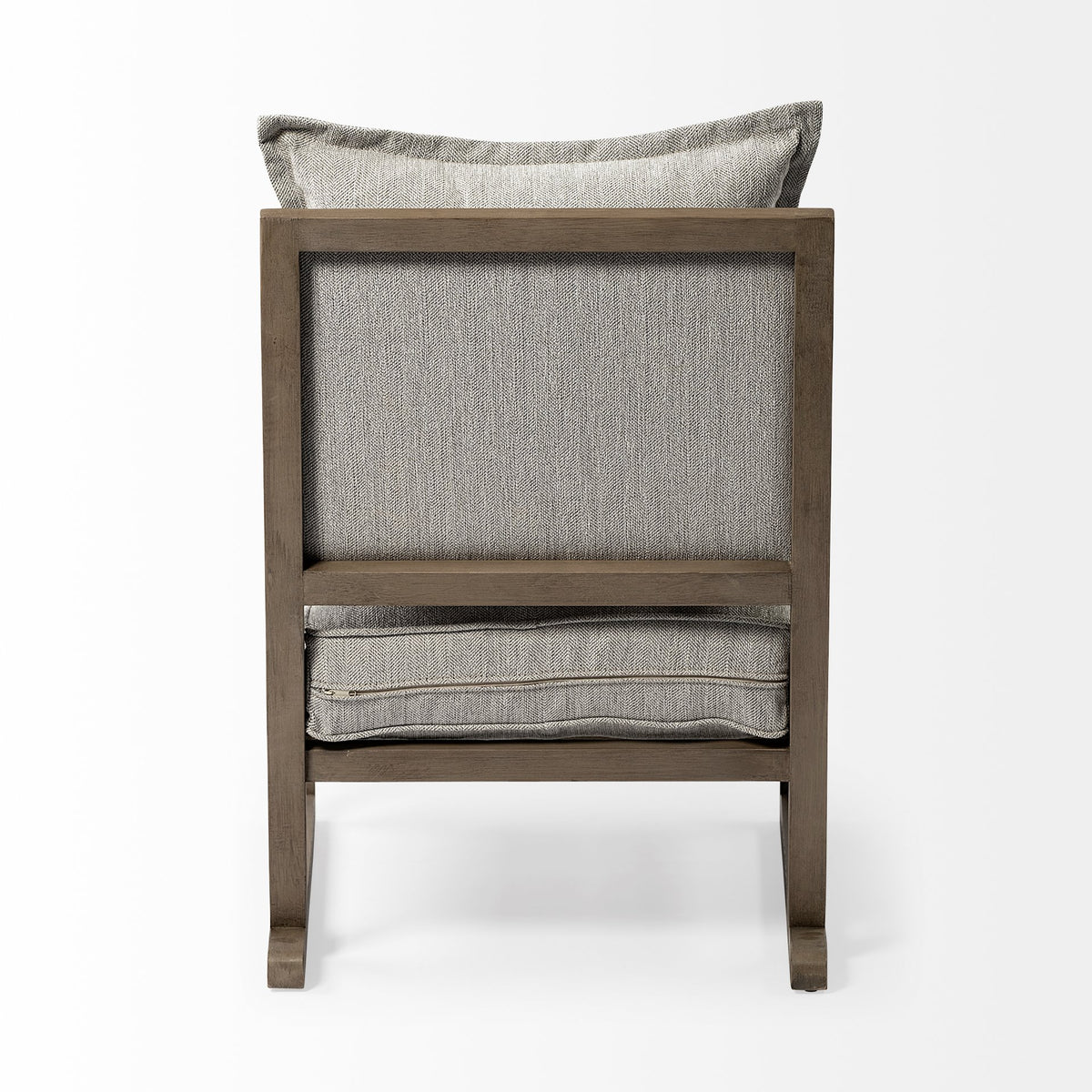 Sherlock Frost Gray Wood Frame Accent Chair-Accent Chairs-DECOROLALA