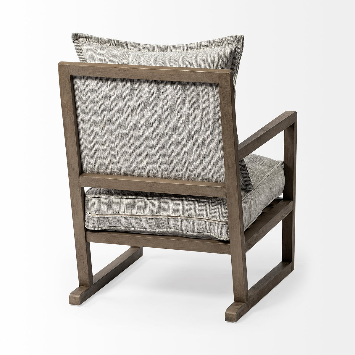 Sherlock Frost Gray Wood Frame Accent Chair-Accent Chairs-DECOROLALA