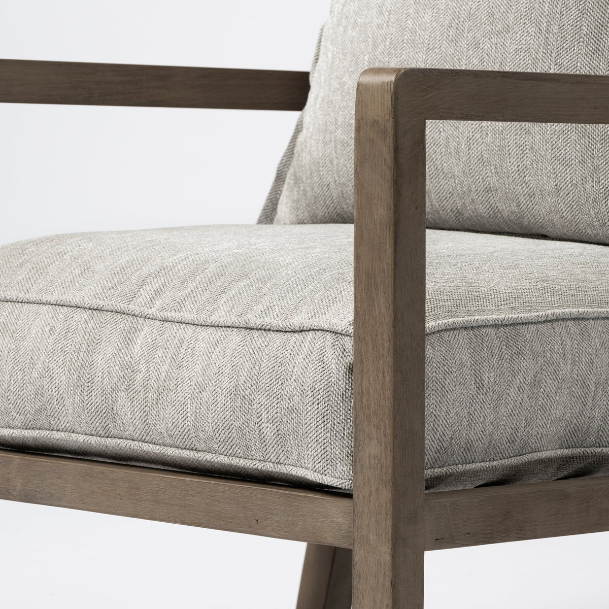 Sherlock Frost Gray Wood Frame Accent Chair-Accent Chairs-DECOROLALA