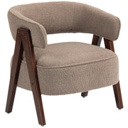 Sherpa Fleece Accent Chair - Light Brown-DECOROLALA