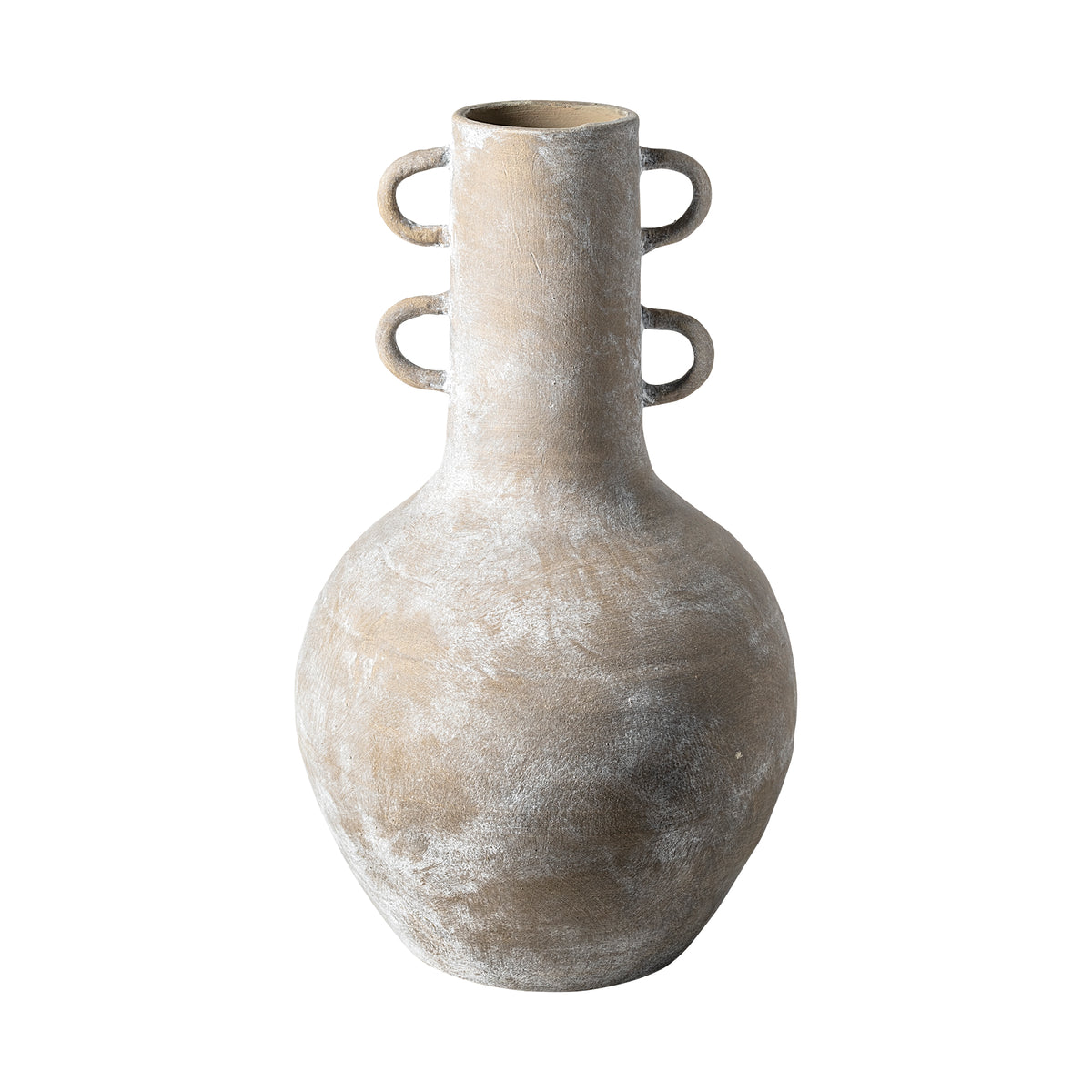 Sherry Rustic Brown Tall Neck Ceramic Vase-Vase-DECOROLALA