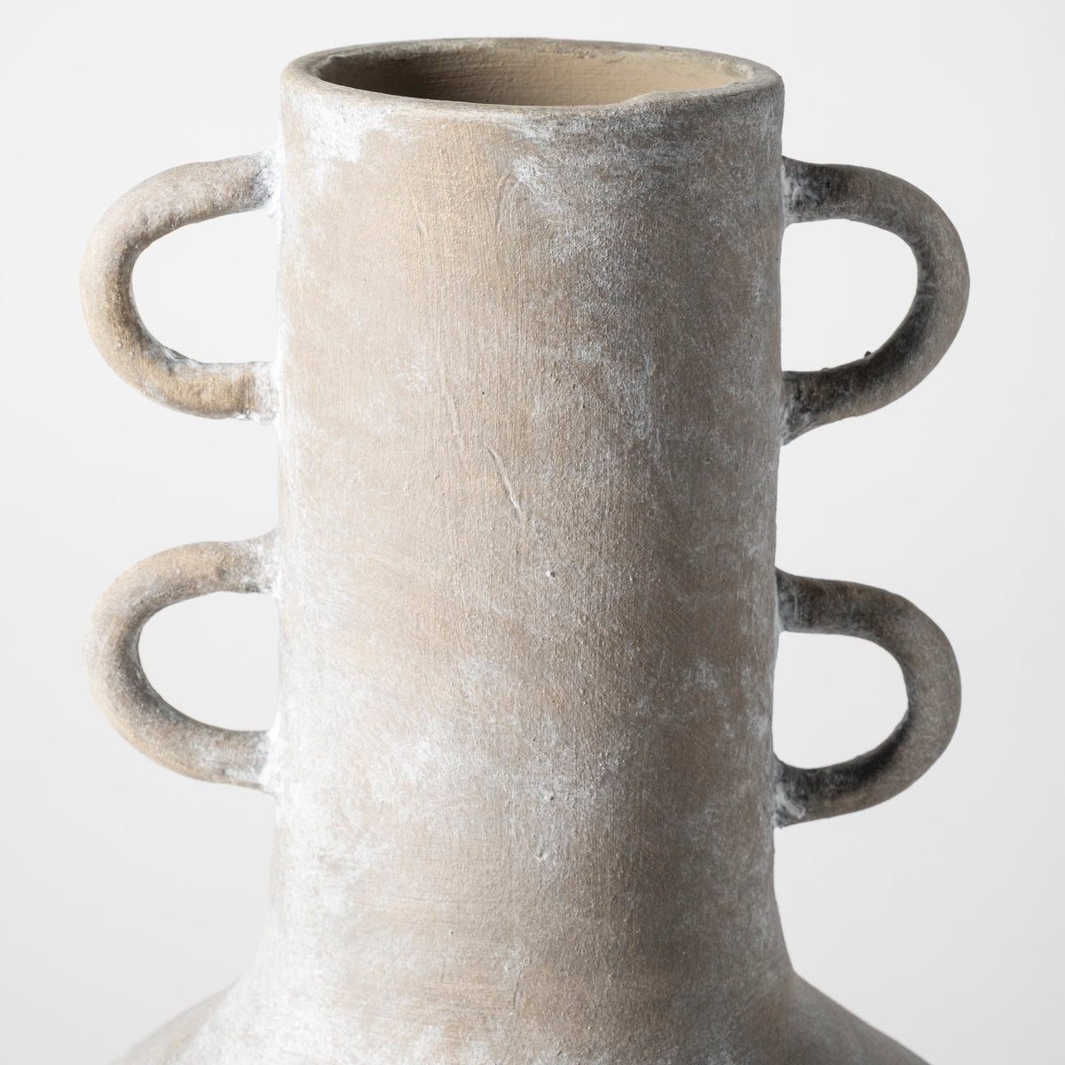 Sherry Rustic Brown Tall Neck Ceramic Vase-Vase-DECOROLALA