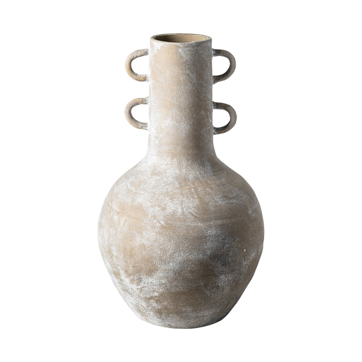 Sherry Rustic Brown Tall Neck Ceramic Vase-Vase-DECOROLALA