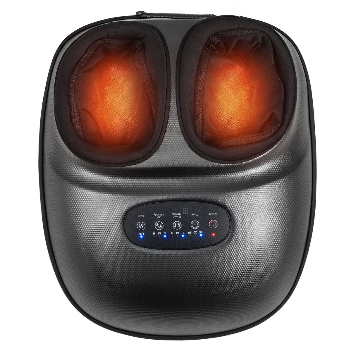 Shiatsu Foot Massager Machine with 2-Level Heat and Air Compression-Black-Foot Massager-DECOROLALA