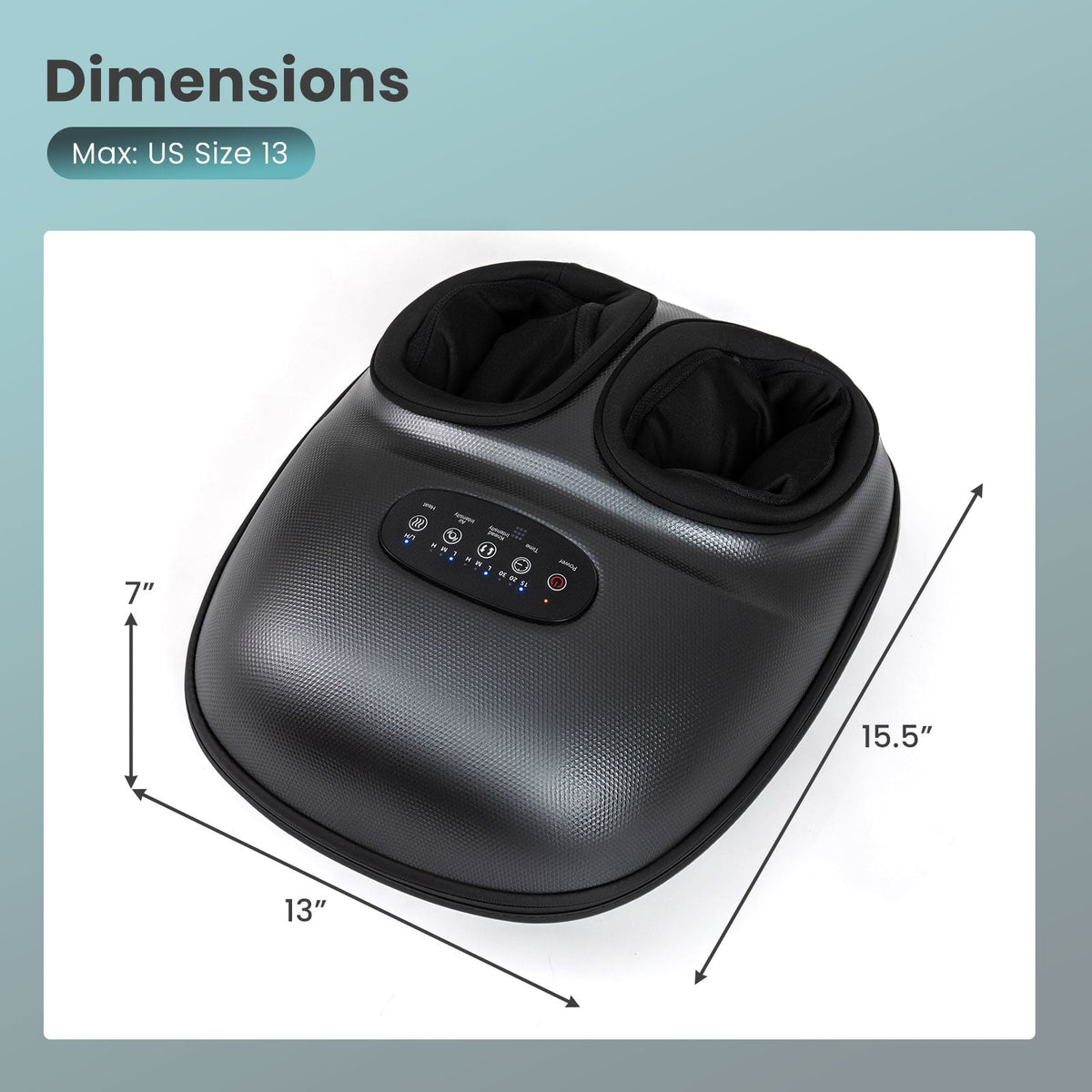 Shiatsu Foot Massager Machine with 2-Level Heat and Air Compression-Black-Foot Massager-DECOROLALA