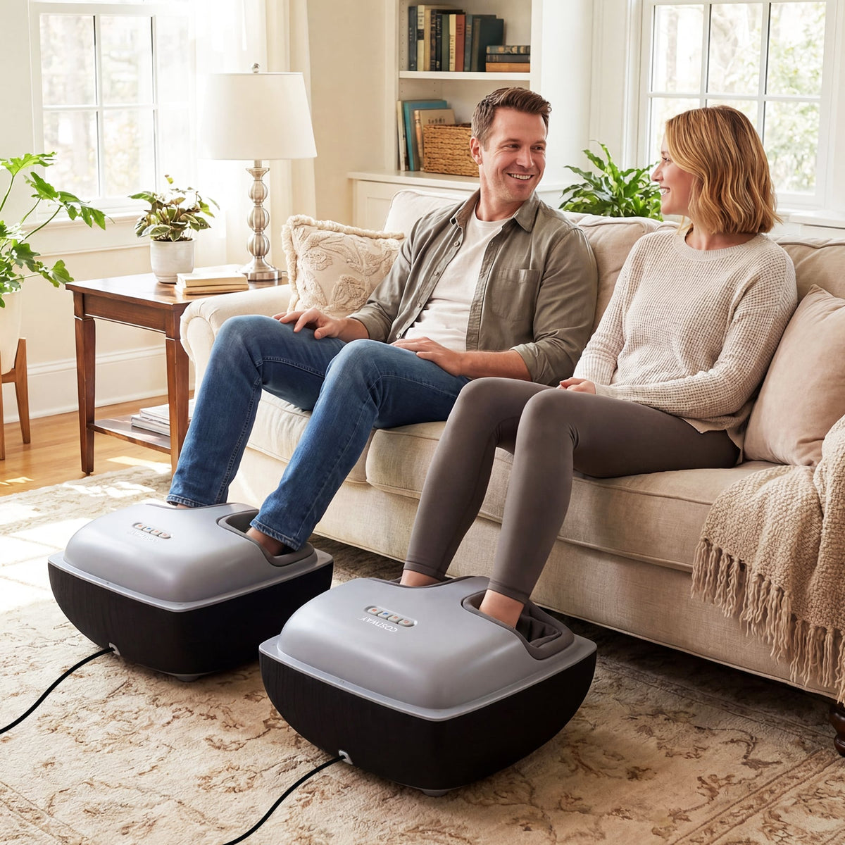 Shiatsu Foot Massager with 3-Level Deep Kneading and Air Compression-Black-Foot Massager-DECOROLALA