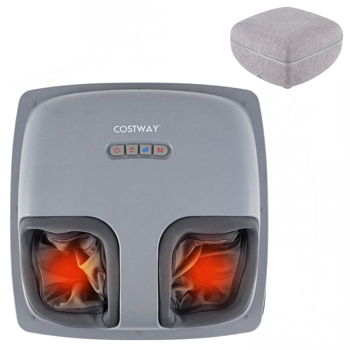 Shiatsu Foot Massager with 3-Level Deep Kneading and Air Compression-Gray-Foot Massager-DECOROLALA