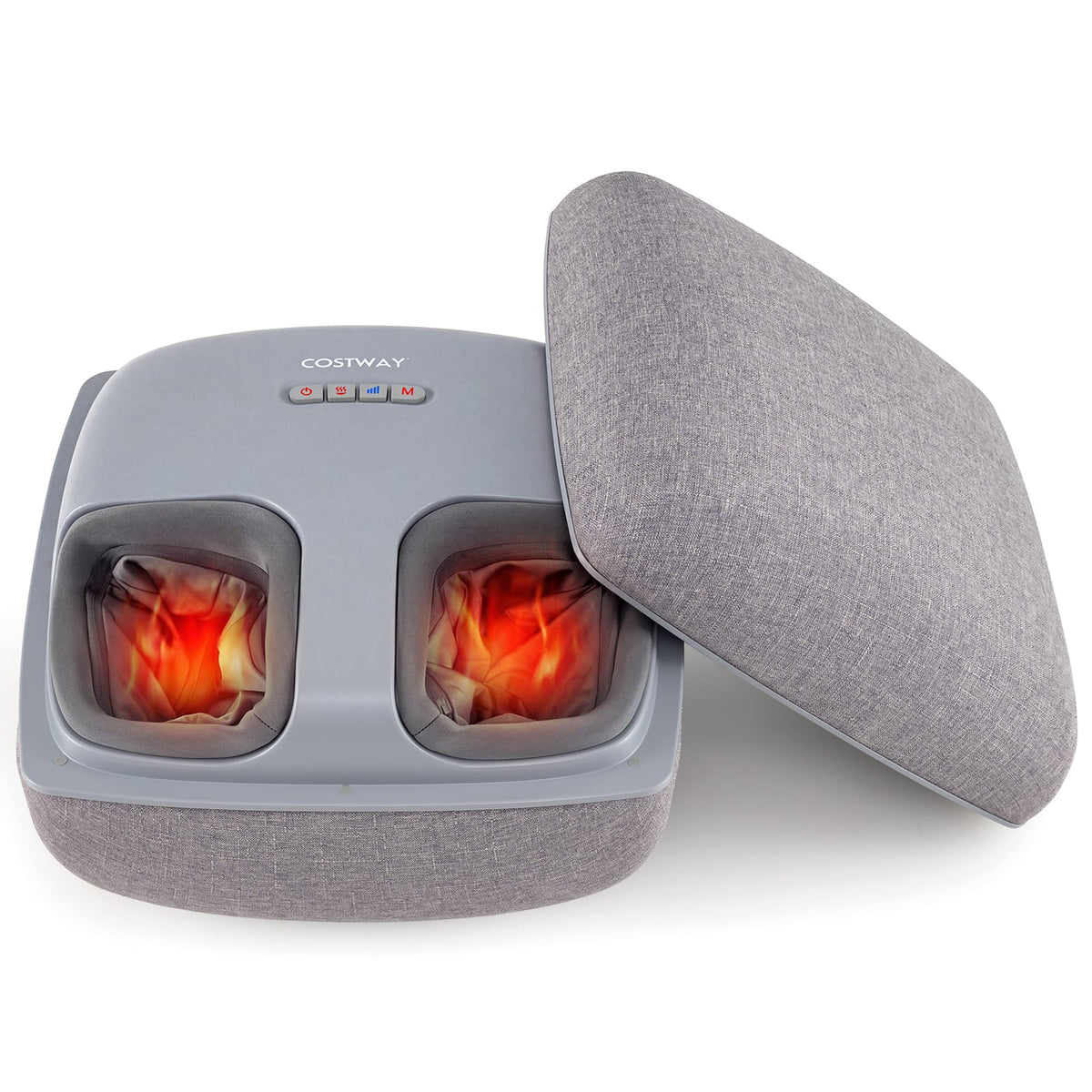 Shiatsu Foot Massager with 3-Level Deep Kneading and Air Compression-Gray-Foot Massager-DECOROLALA