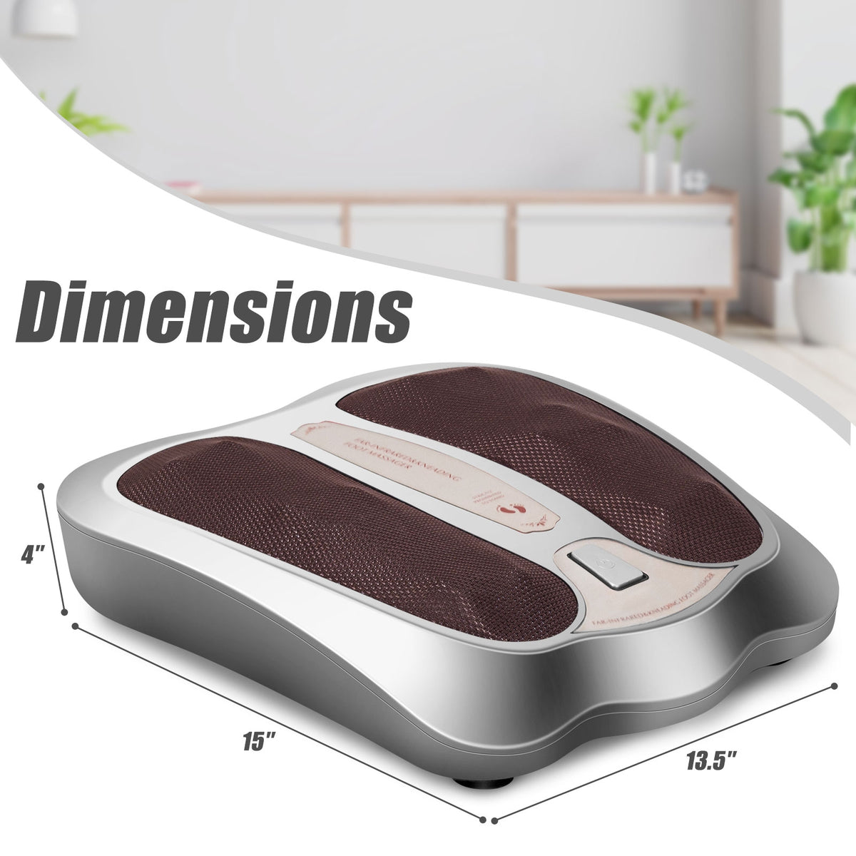 Shiatsu Heated Electric Kneading Foot and Back Massager-Silver-Foot Massagers-DECOROLALA