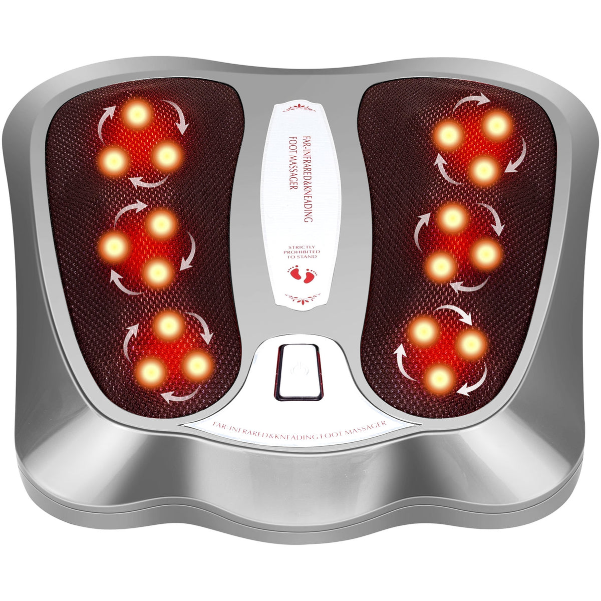 Shiatsu Heated Electric Kneading Foot and Back Massager-Silver-Foot Massagers-DECOROLALA
