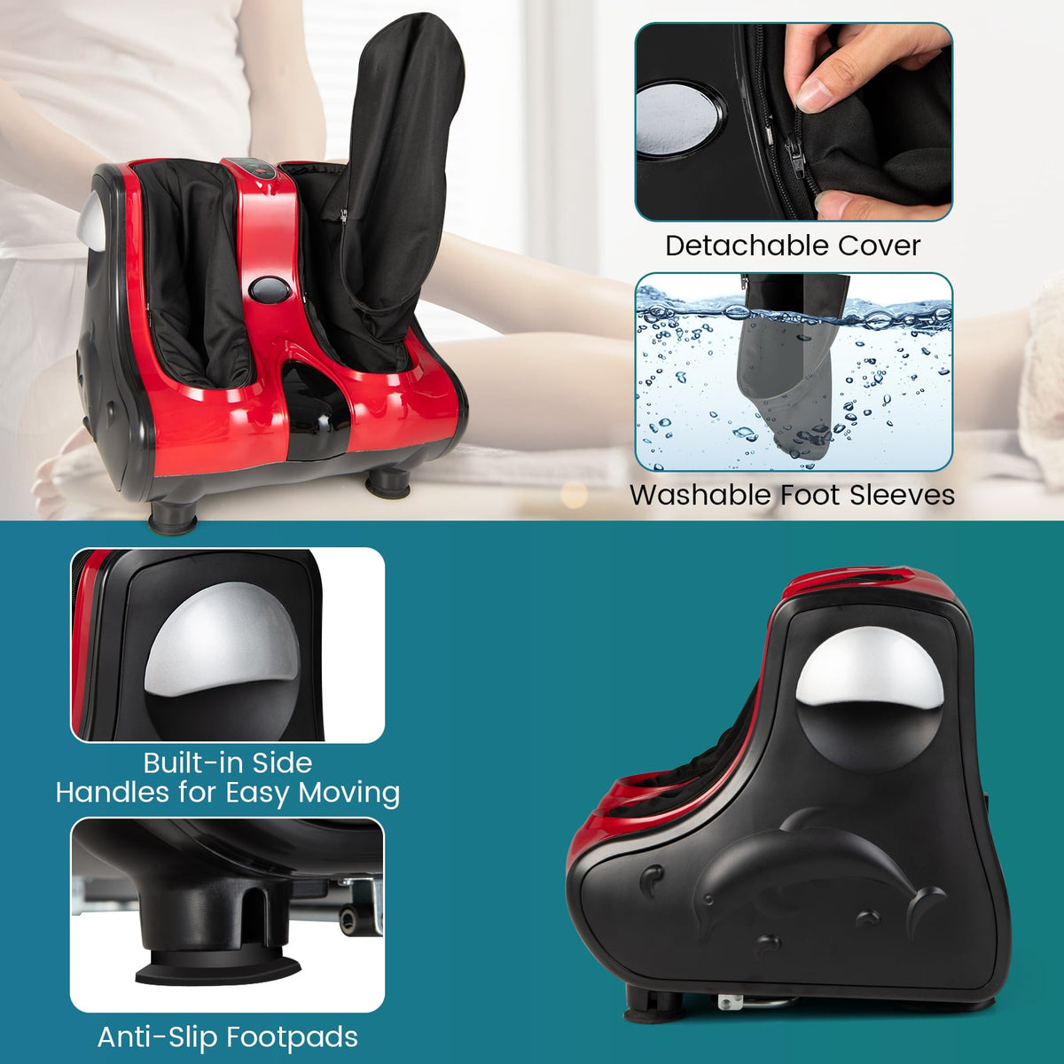Shiatsu Kneading Rolling Vibration Heating Foot Massager-Foot Massager-DECOROLALA