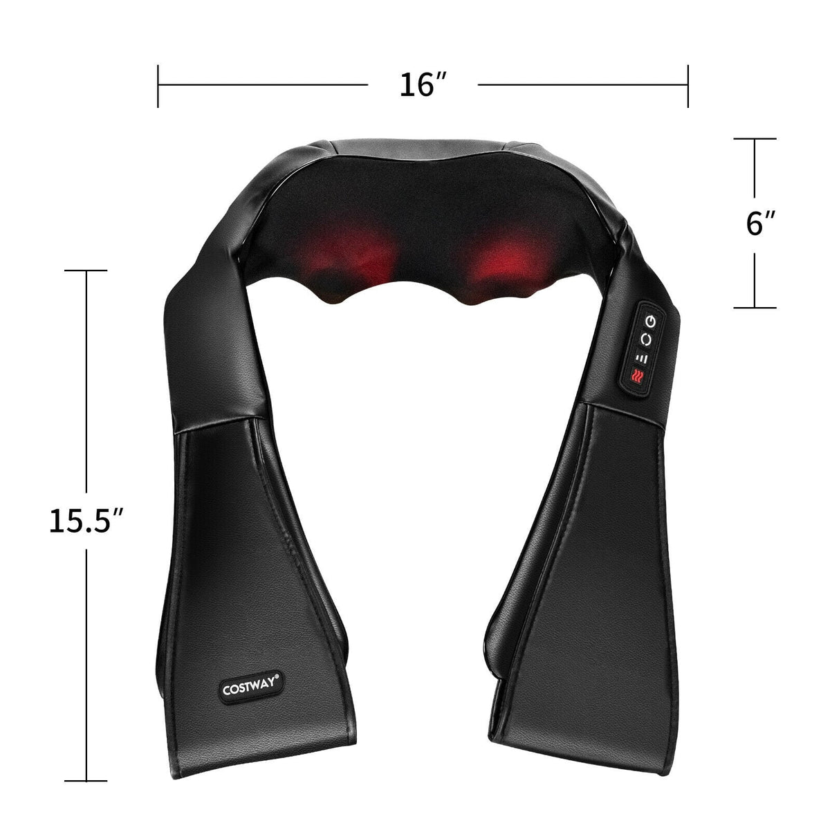 Shiatsu Neck Massager with Heat and Deep Tissue 3D-Kneading-Black-Back Massager-DECOROLALA