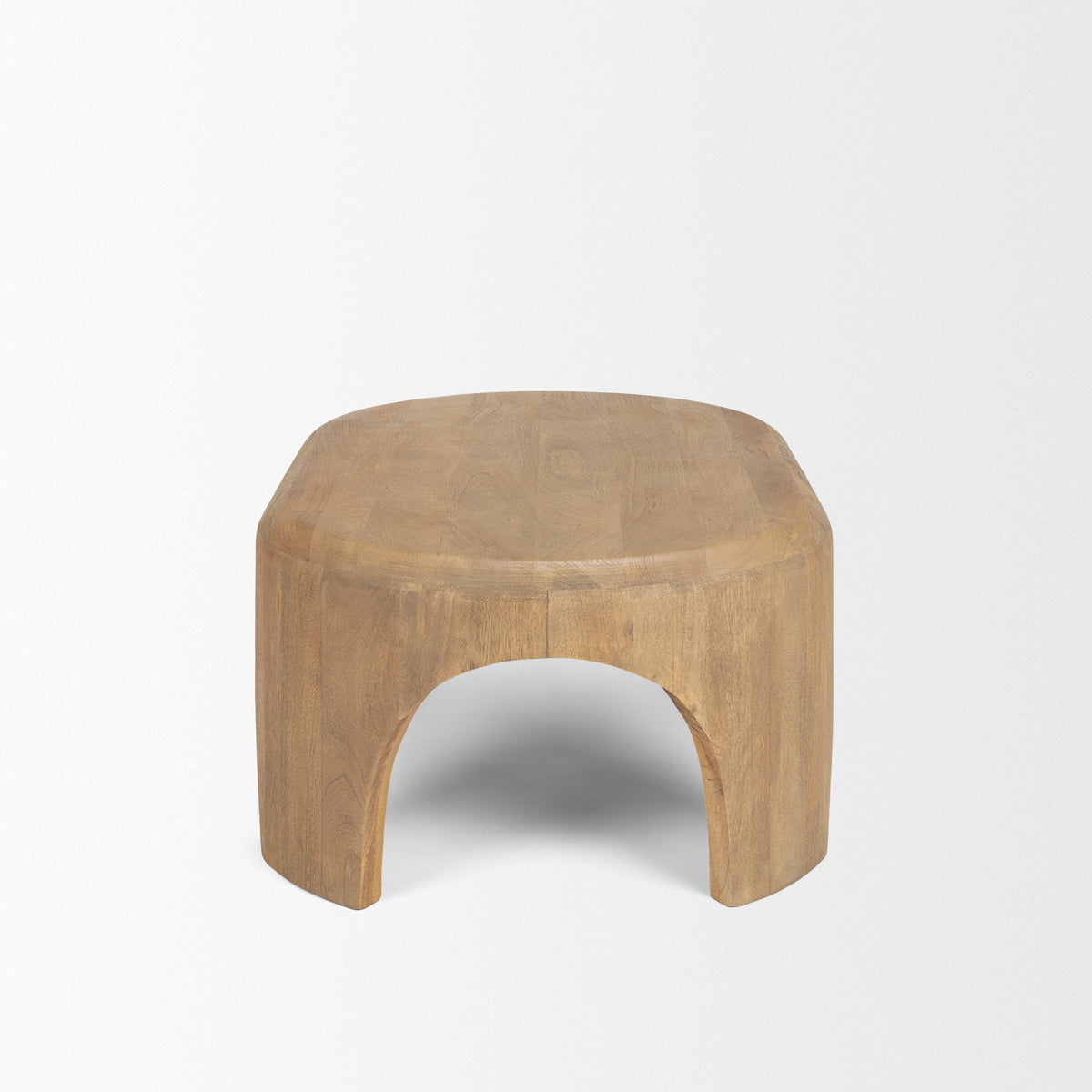 Shima Oval Dark Brown Wood w/ Arched Legs Coffee Table-Coffee Tables-DECOROLALA