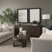 Shima Oval Dark Brown Wood w/ Arched Legs Coffee Table-Coffee Tables-DECOROLALA