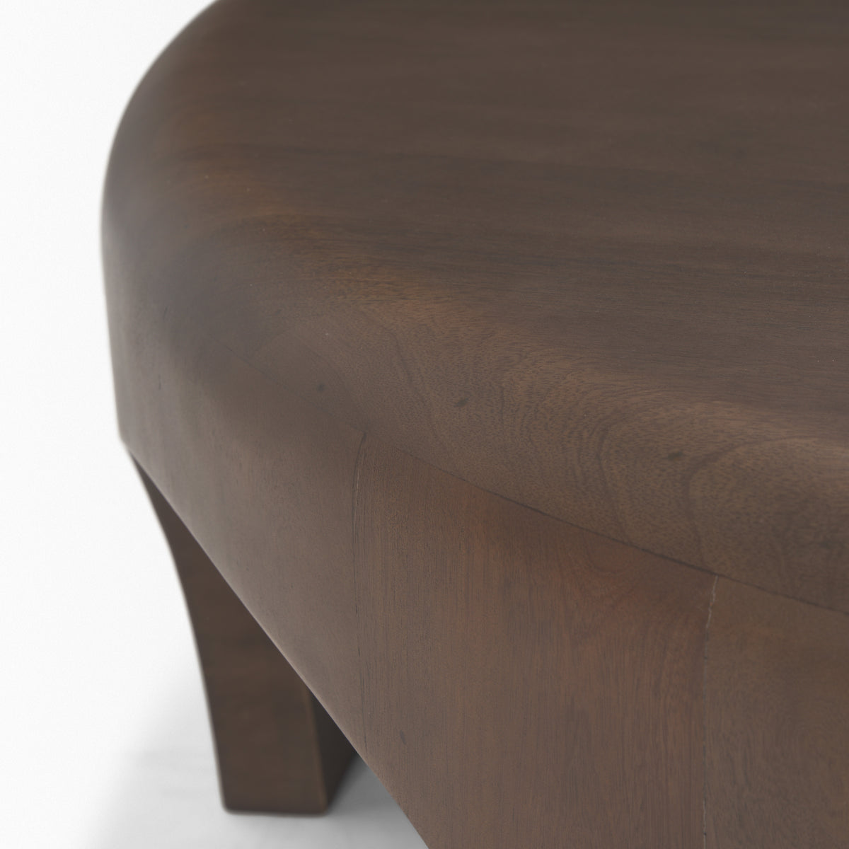 Shima Round Dark Brown Wood W/Arched Legs Coffee Table-Coffee Tables-DECOROLALA