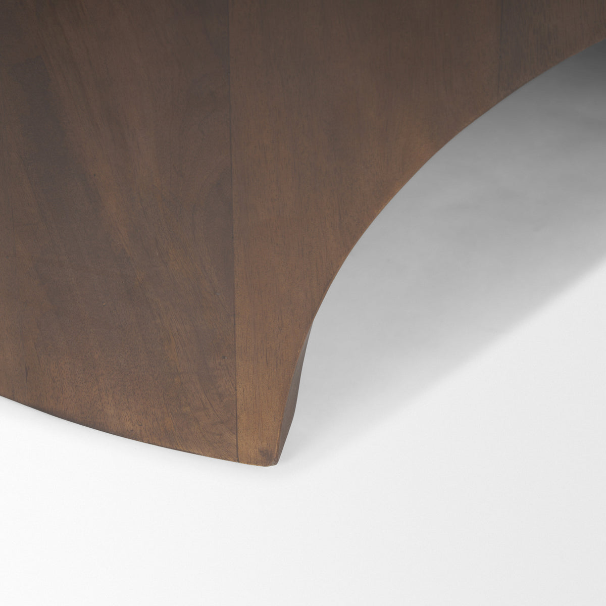Shima Round Dark Brown Wood W/Arched Legs Coffee Table-Coffee Tables-DECOROLALA