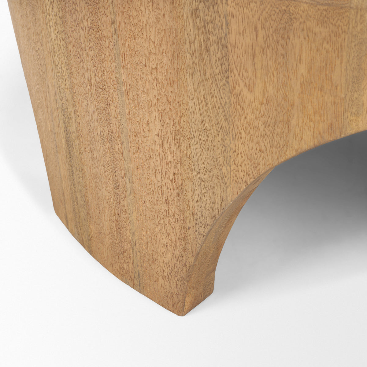 Shima Round Dark Brown Wood W/Arched Legs Coffee Table-Coffee Tables-DECOROLALA