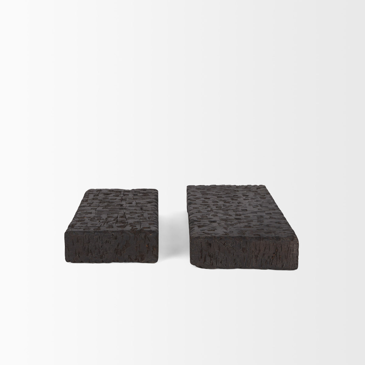 Shira Reclaimed Dark Brown Wooden Riser (Set of 2)-Trays-DECOROLALA