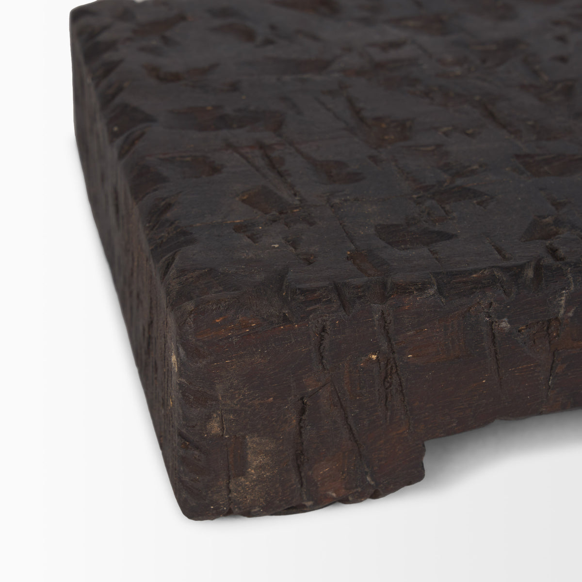 Shira Reclaimed Dark Brown Wooden Riser (Set of 2)-Trays-DECOROLALA