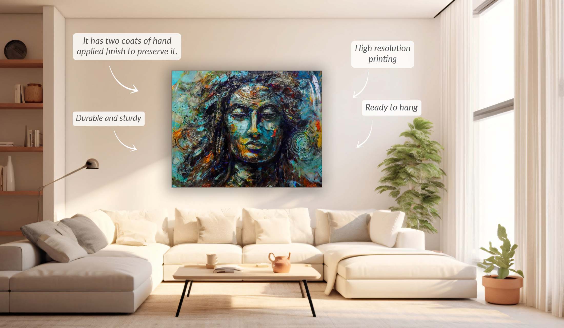 Shiva Canvas Wall Art 48x36 inches-Canvas Print-DECOROLALA