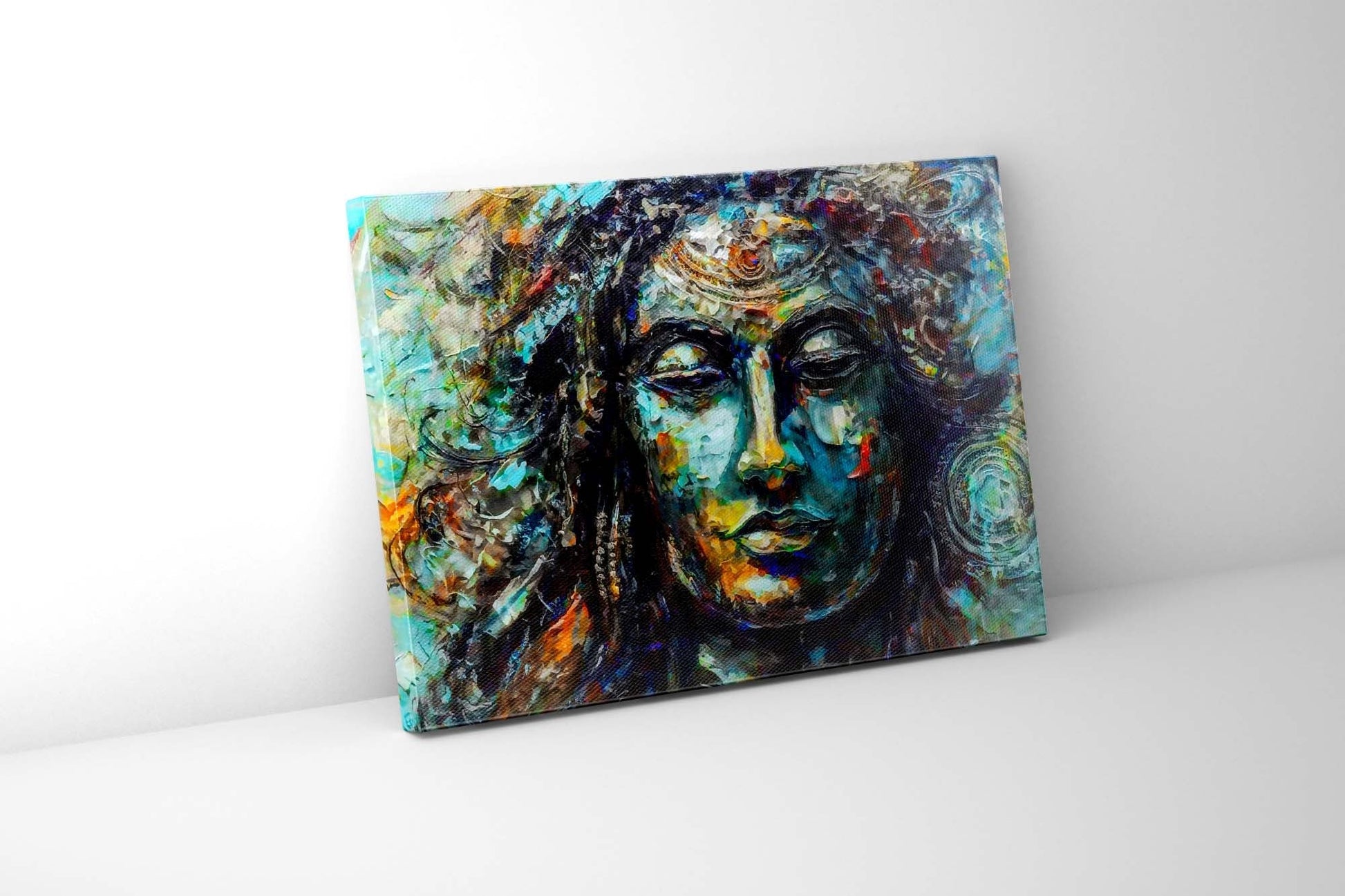 Shiva Canvas Wall Art-Indian Art- Religious Photo-Canvas Print-DECOROLALA