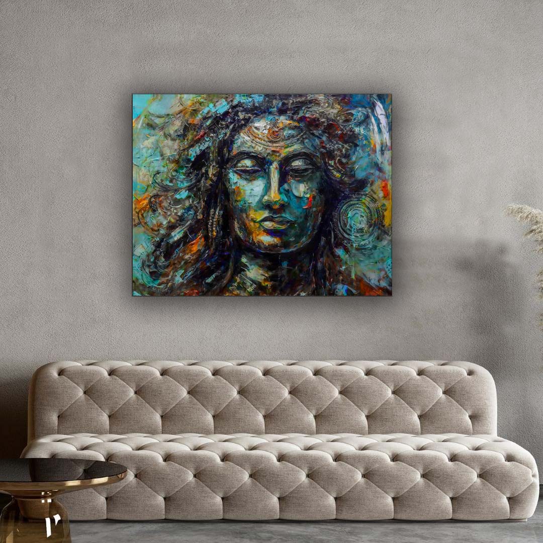 Shiva Canvas Wall Art-Indian Art- Religious Photo-Canvas Print-DECOROLALA