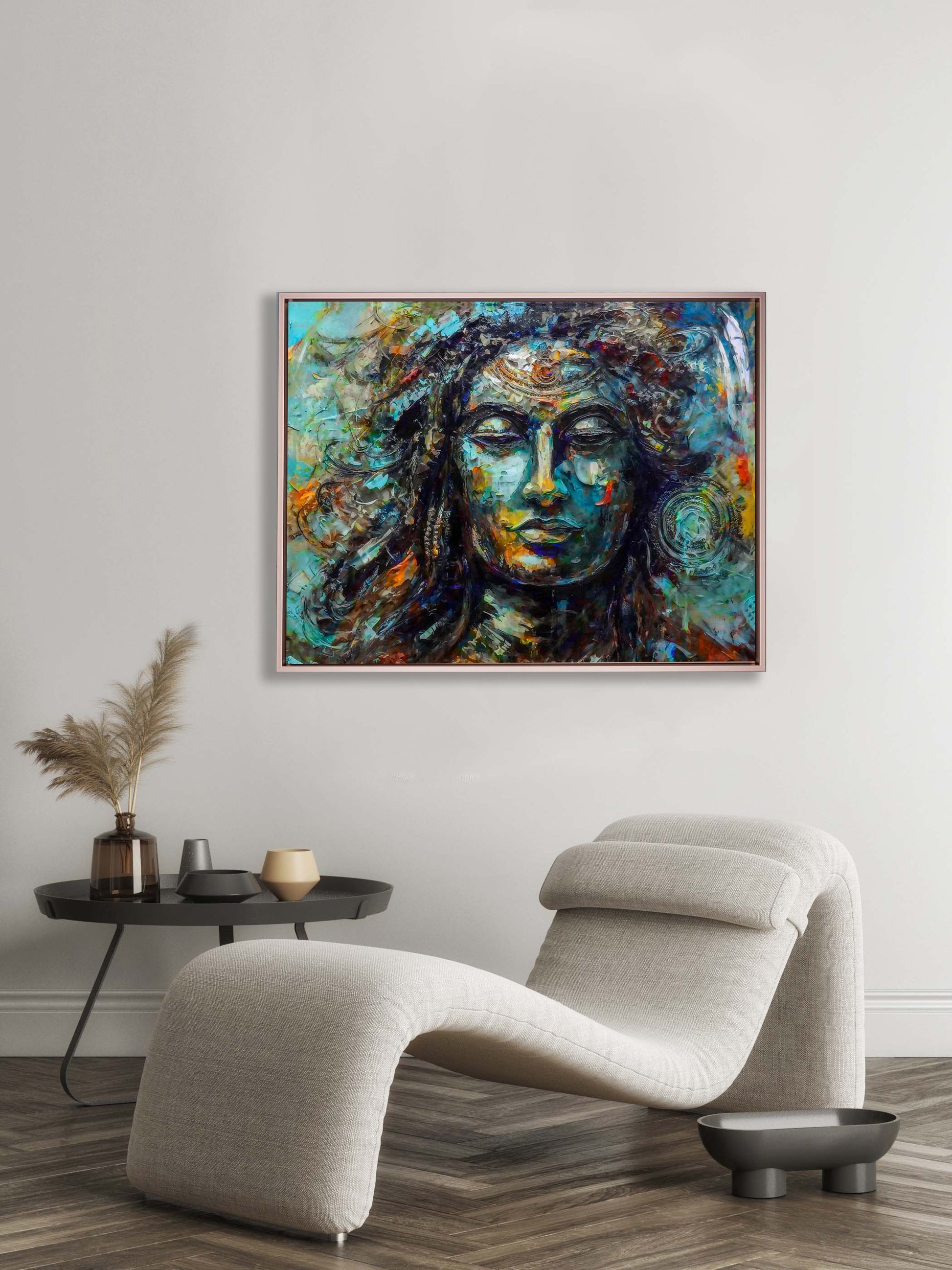 Shiva Canvas Wall Art-Indian Art- Religious Photo-Canvas Print-DECOROLALA