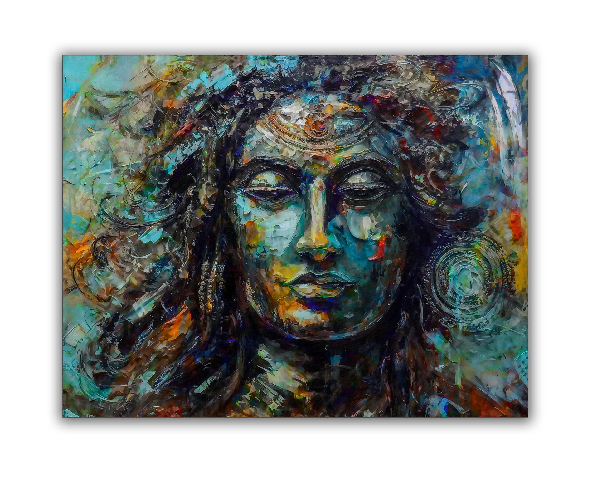 Shiva Canvas Wall Art-Indian Art- Religious Photo-Canvas Print-DECOROLALA