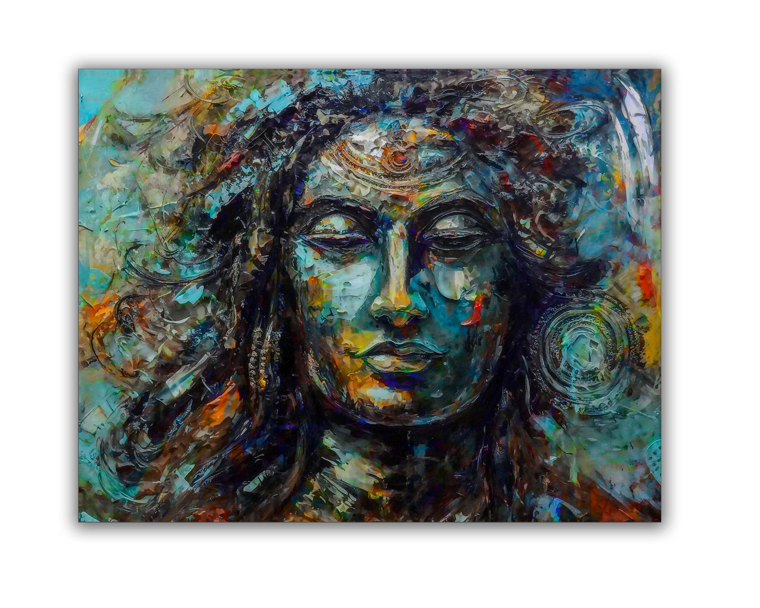 Shiva Canvas Wall Art-Indian Art- Religious Photo-Canvas Print-DECOROLALA