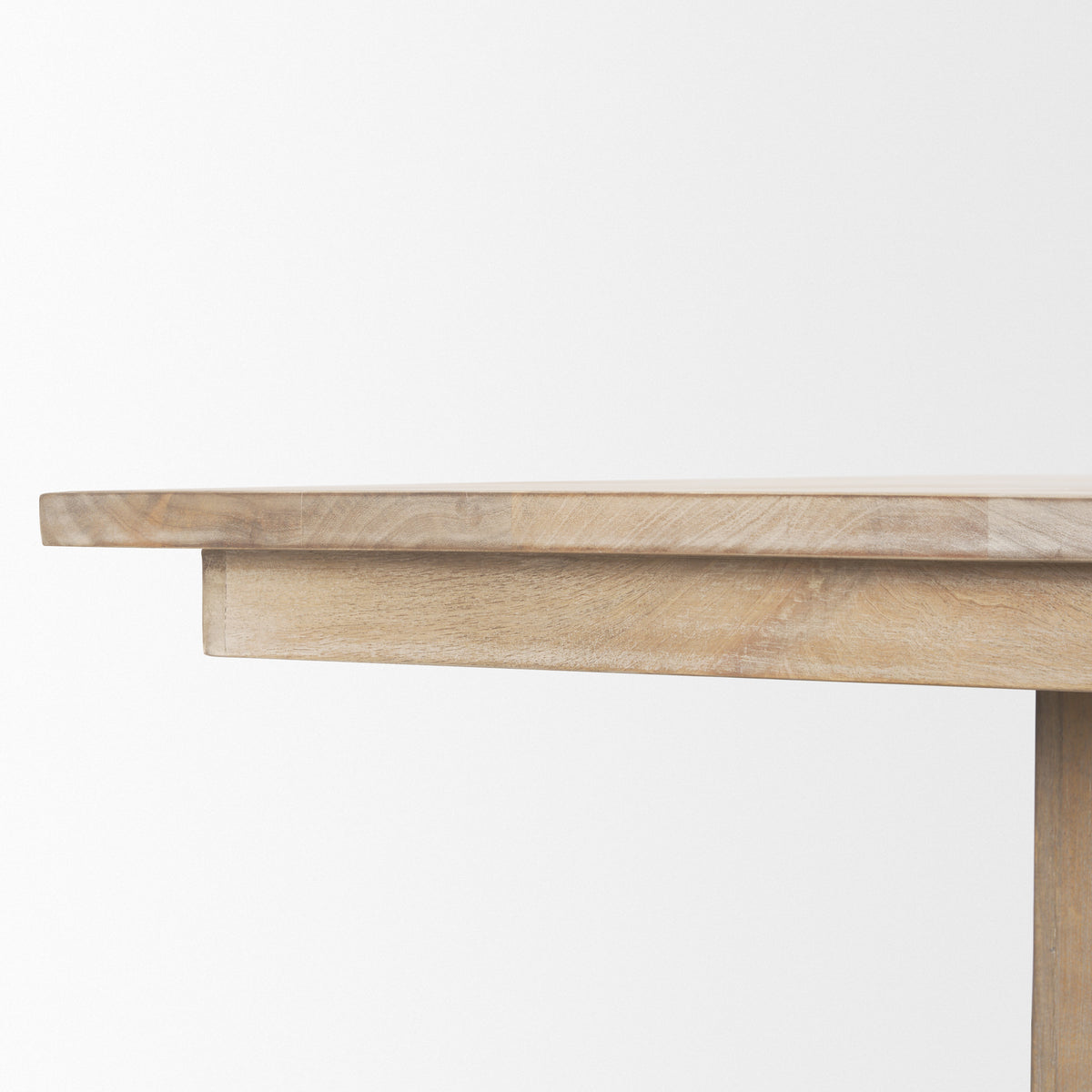 Shivon 84"L x 42"W Rectangular Dining Table | Light Brown Wood & Travertine | Seats 8-Dining Tables-DECOROLALA