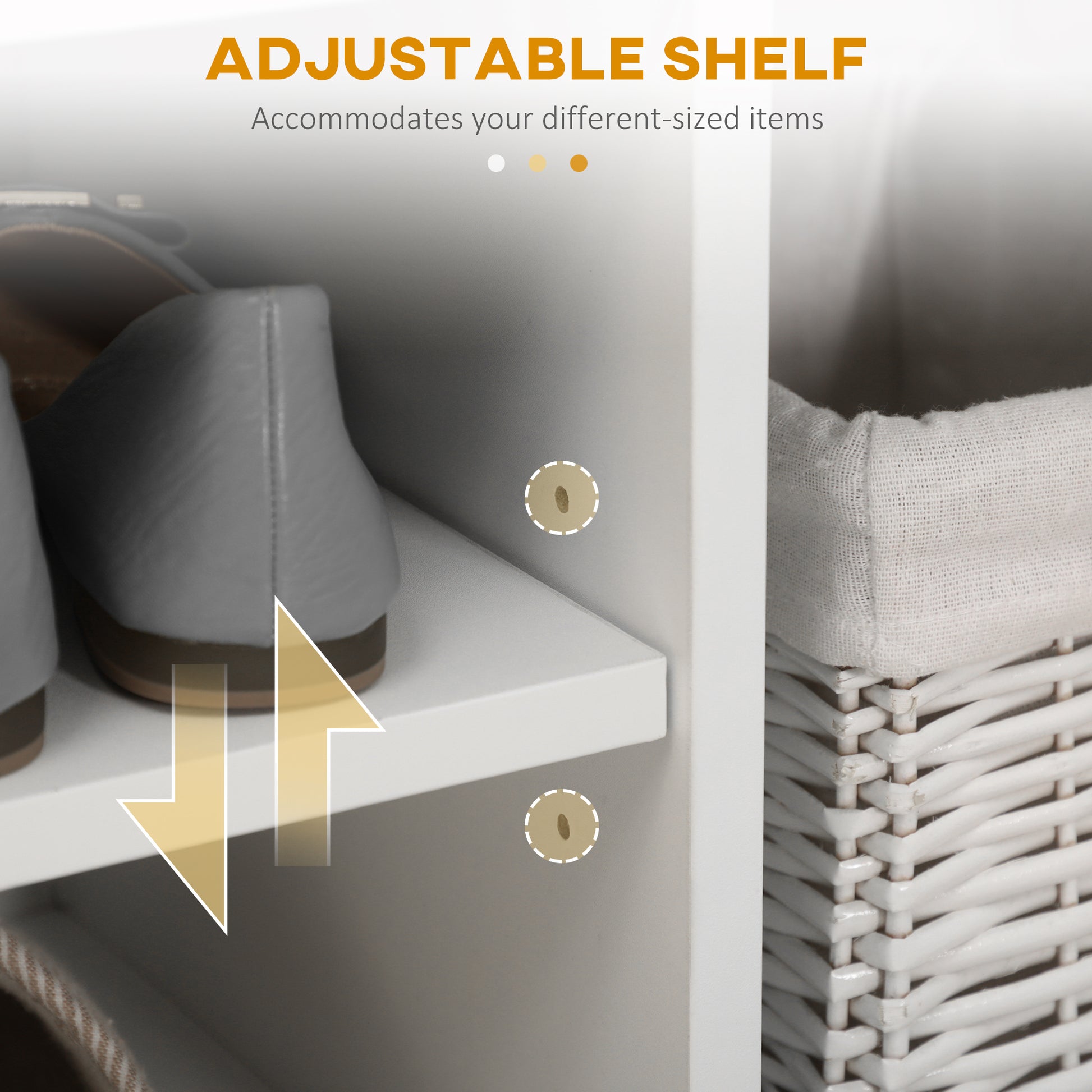 Shoe Bench Storage Rack with Padded Cushion - White 31.5"L-Home Furnishings > Storage & Organization > Storage Ottomans & Benches-DECOROLALA