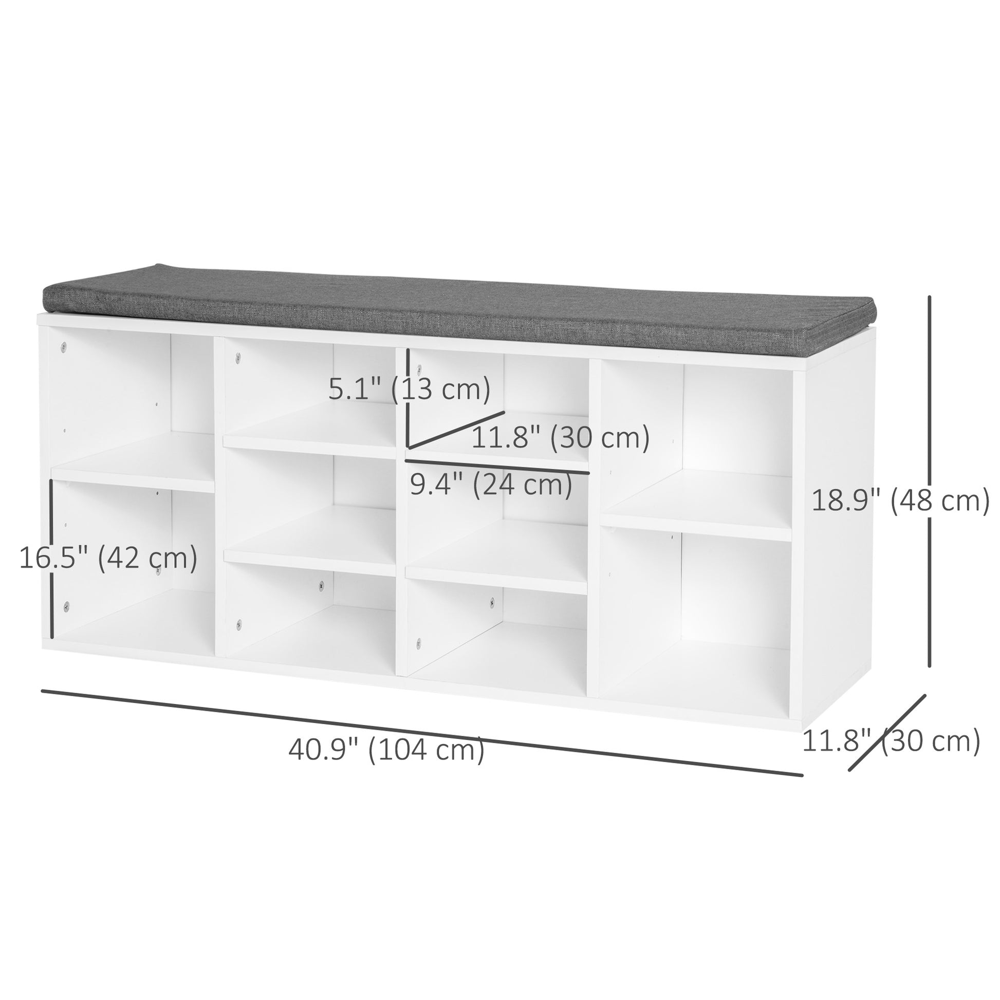 Shoe Bench with Storage - White Upholstered Entryway Bench-Home Furnishings > Storage & Organization > Shoe Storage Cabinets & Racks-DECOROLALA
