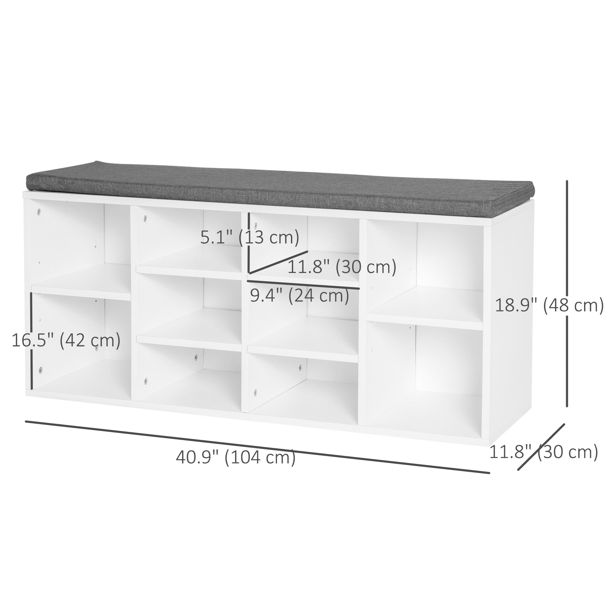 Shoe Bench with Storage - White Upholstered Entryway Bench-Home Furnishings > Storage & Organization > Shoe Storage Cabinets & Racks-DECOROLALA