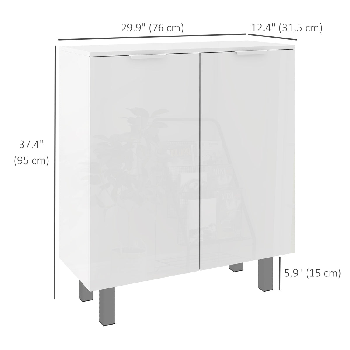 Shoe Cabinet - High Gloss White 20 Pair Storage Cabinet-Home Furnishings > Storage & Organization > Shoe Storage Cabinets & Racks-DECOROLALA