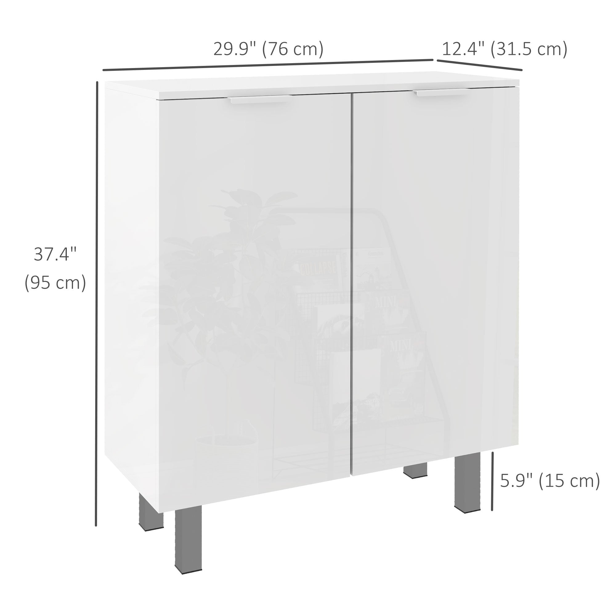Shoe Cabinet - High Gloss White 20 Pair Storage Cabinet-Home Furnishings > Storage & Organization > Shoe Storage Cabinets & Racks-DECOROLALA