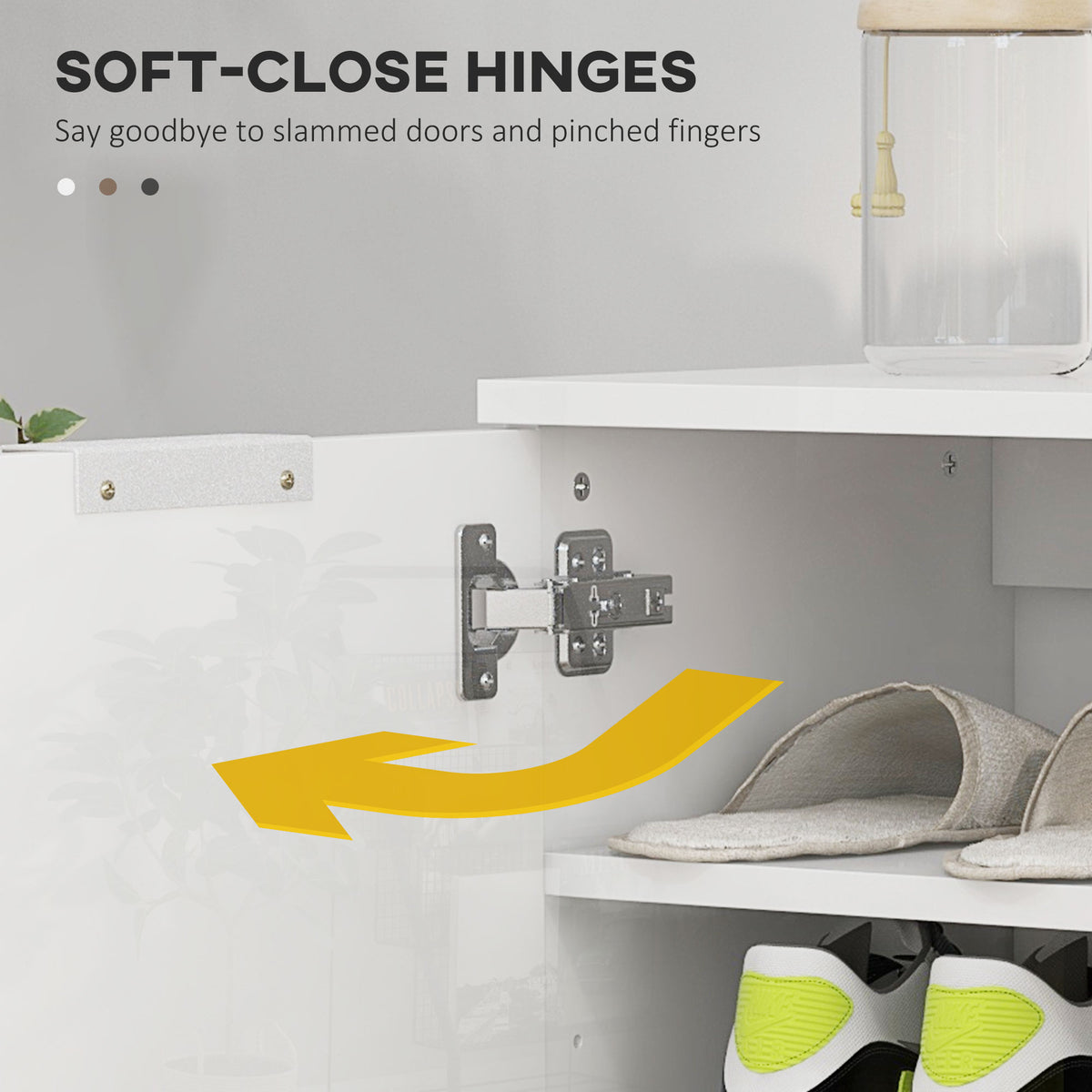 Shoe Cabinet - High Gloss White 20 Pair Storage Cabinet-Home Furnishings > Storage & Organization > Shoe Storage Cabinets & Racks-DECOROLALA