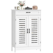 Shoe Cabinet - White 20-Pair Modern Storage with Drawer-DECOROLALA