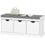 Shoe Storage Bench - White Entryway Bench with 3 Drawers-Home Furnishings > Storage & Organization > Shoe Storage Cabinets & Racks-DECOROLALA