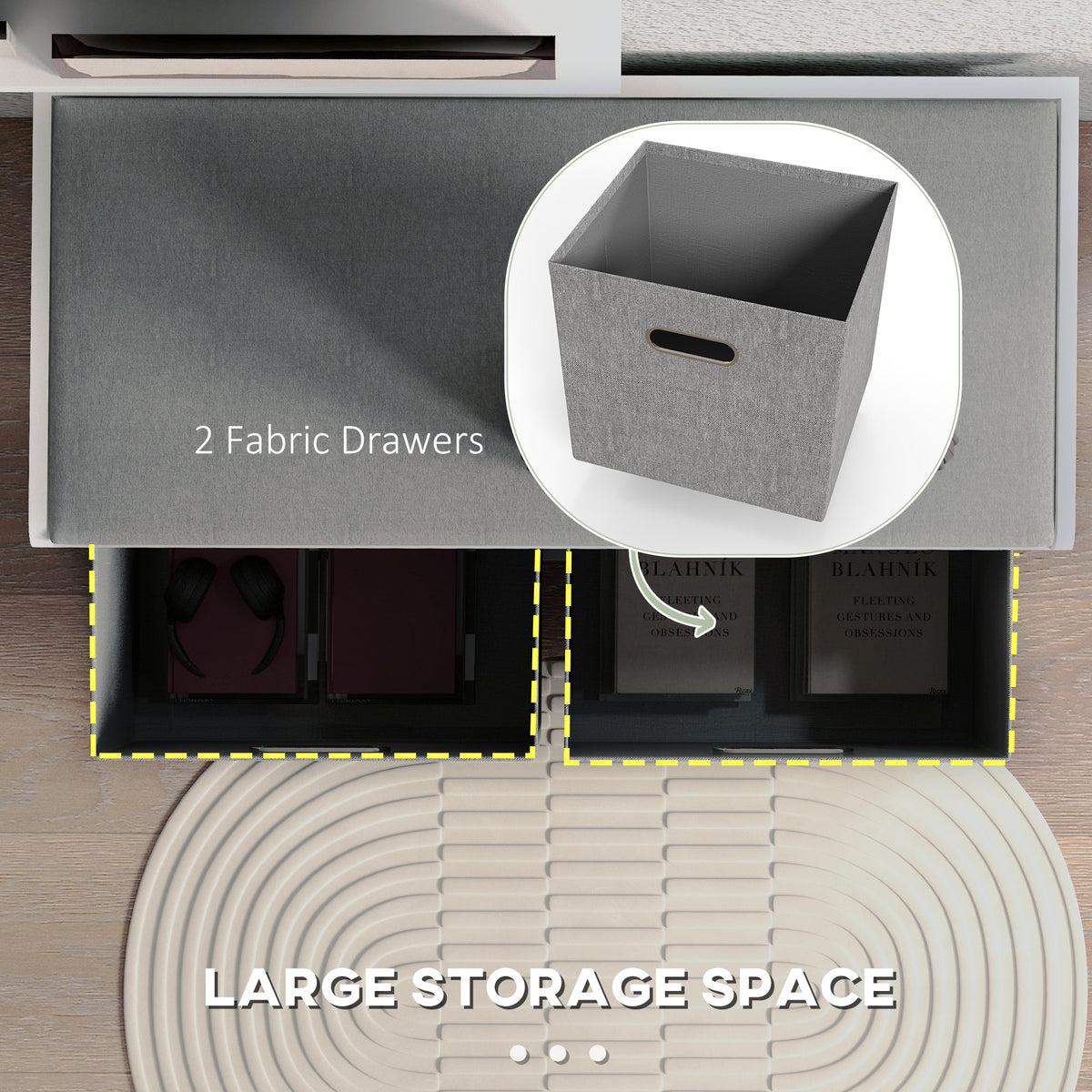 Shoe Storage Bench with Cushion & 2 Drawers - White-Home Furnishings > Storage & Organization > Shoe Storage Cabinets & Racks-DECOROLALA