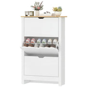 Shoe Storage Cabinet - 3 Flip Drawers 12-18 Pairs White-Home Furnishings > Storage & Organization > Shoe Storage Cabinets & Racks-DECOROLALA