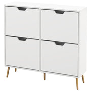 Shoe Storage Cabinet - 4 Flip Drawers White 37"-Home Furnishings > Storage & Organization > Shoe Storage Cabinets & Racks-DECOROLALA
