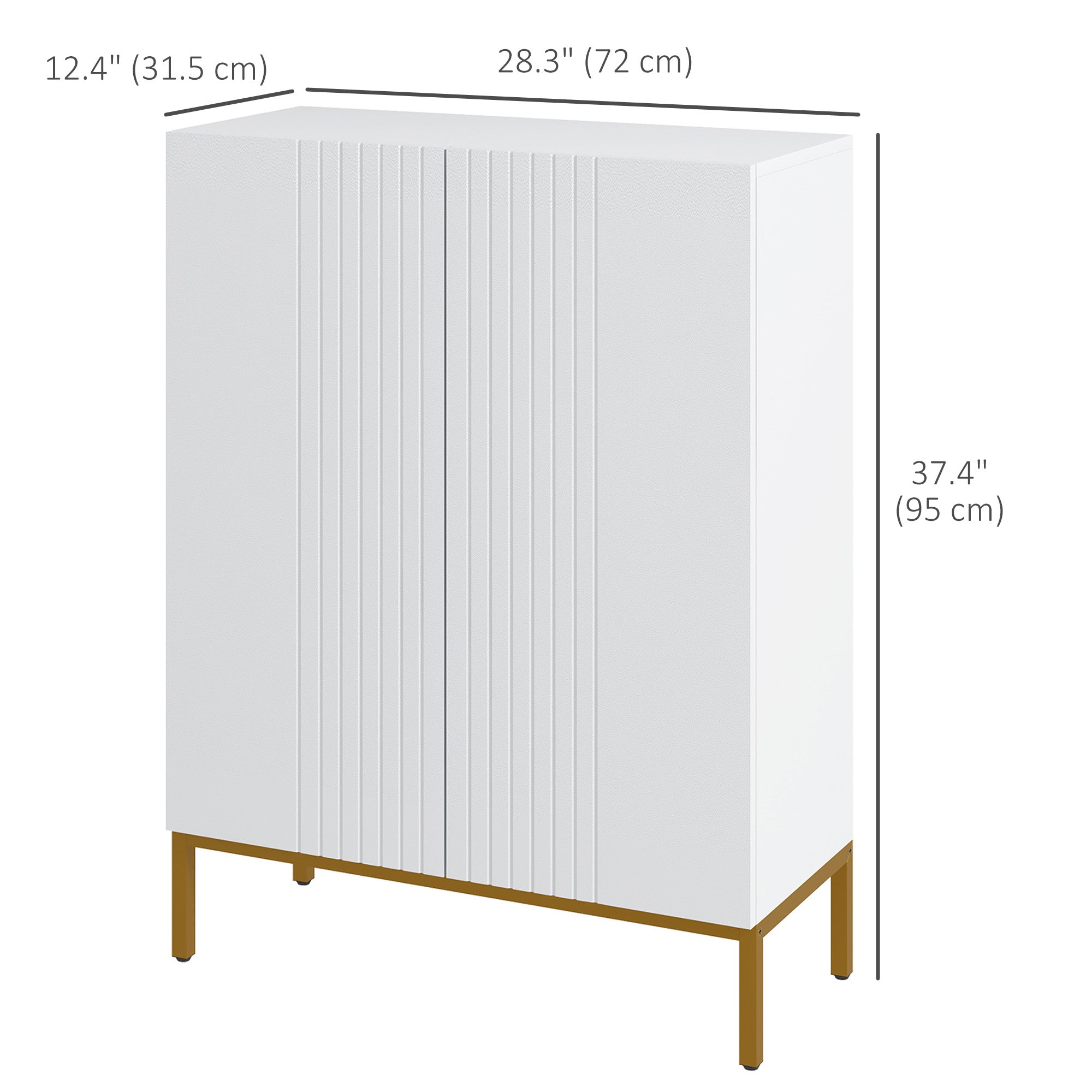 Shoe Storage Cabinet - White 15-20 Pair Organizer-Home Furnishings > Storage & Organization > Shoe Storage Cabinets & Racks-DECOROLALA