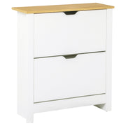 Shoe Storage Cabinet - White 2 Flip Drawers Slim Design-Home Furnishings > Storage & Organization > Shoe Storage Cabinets & Racks-DECOROLALA