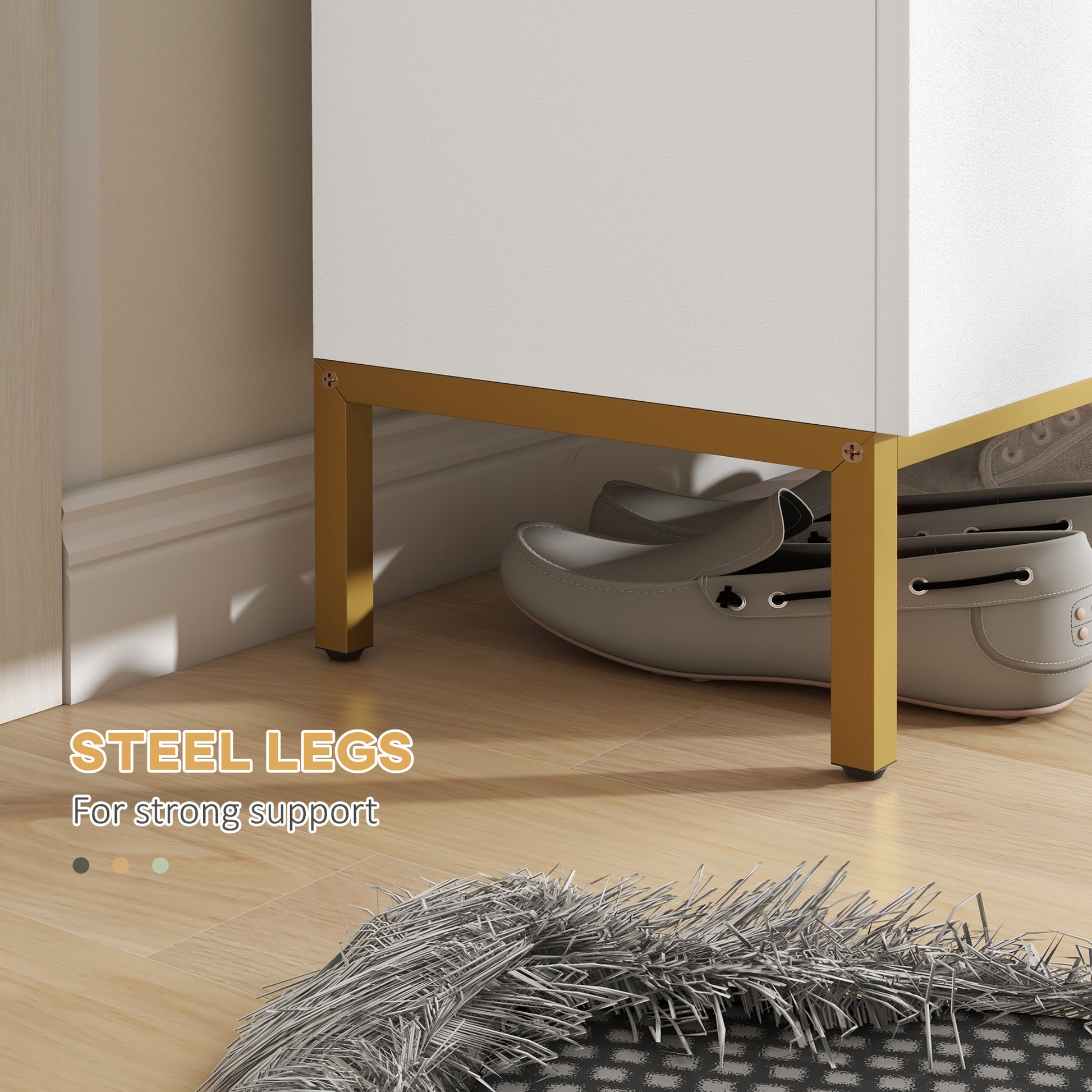 Shoe Storage Cabinet with Adjustable Shelves and Soft-Close Hinges, for 15-20 Pairs of Shoes, White-Home Furnishings > Storage & Organization > Shoe Storage Cabinets & Racks-DECOROLALA
