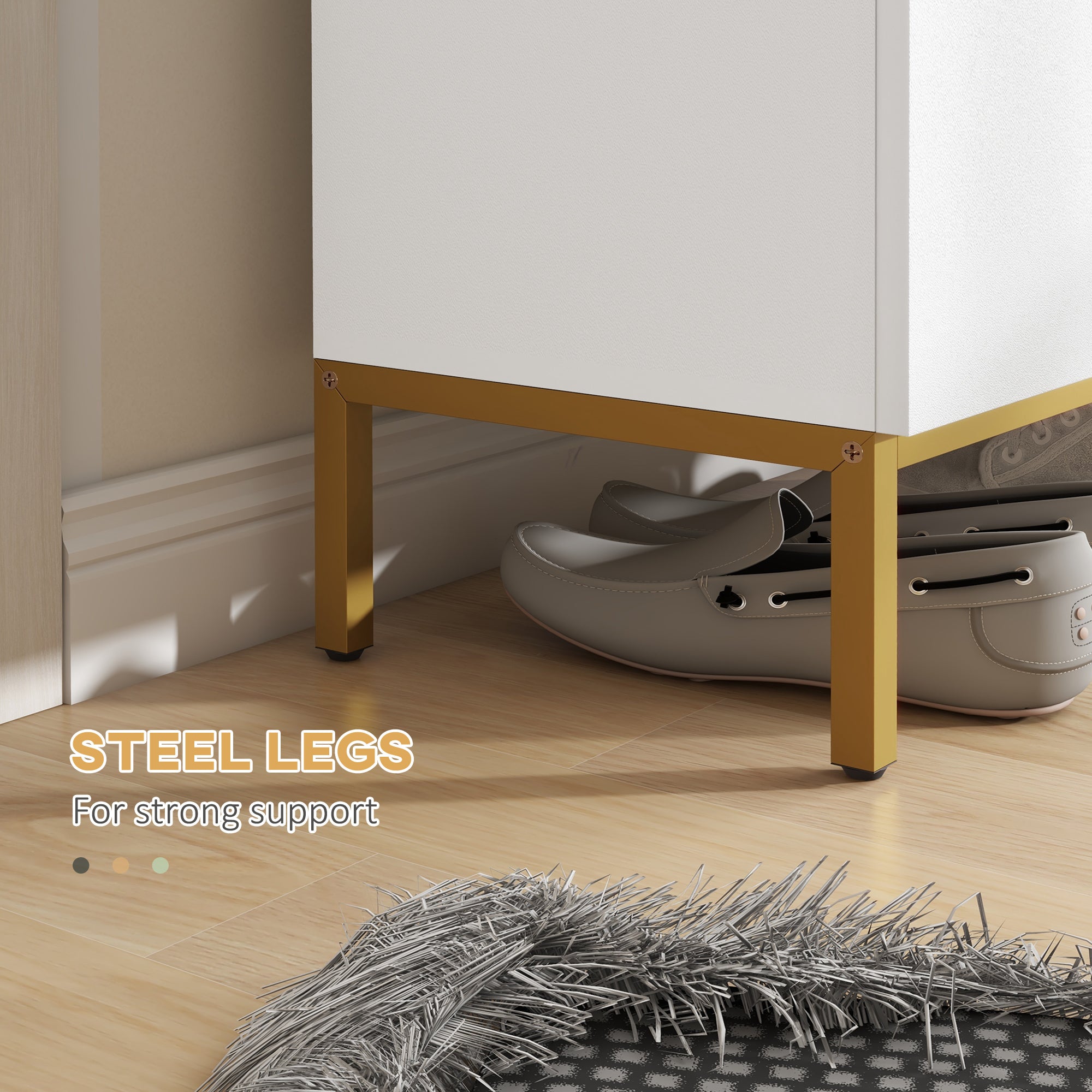 Shoe Storage Cabinet with Adjustable Shelves and Soft-Close Hinges, for 15-20 Pairs of Shoes, White-Home Furnishings > Storage & Organization > Shoe Storage Cabinets & Racks-DECOROLALA