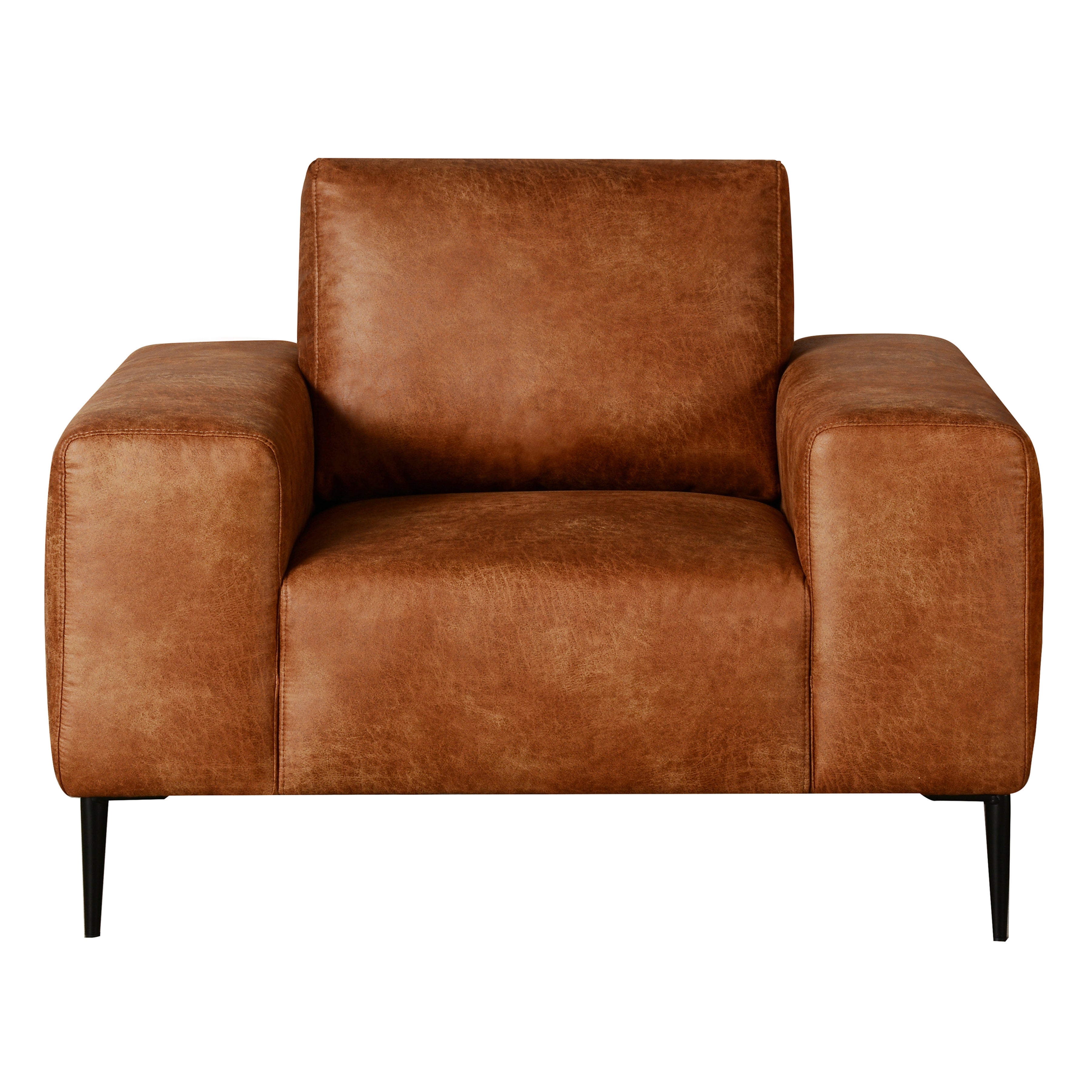 Shonda 44 in. Tan Faux Leather Armchair-Furniture > Chairs > Armchairs, Recliners & Sleeper Chairs > Armchairs-DECOROLALA