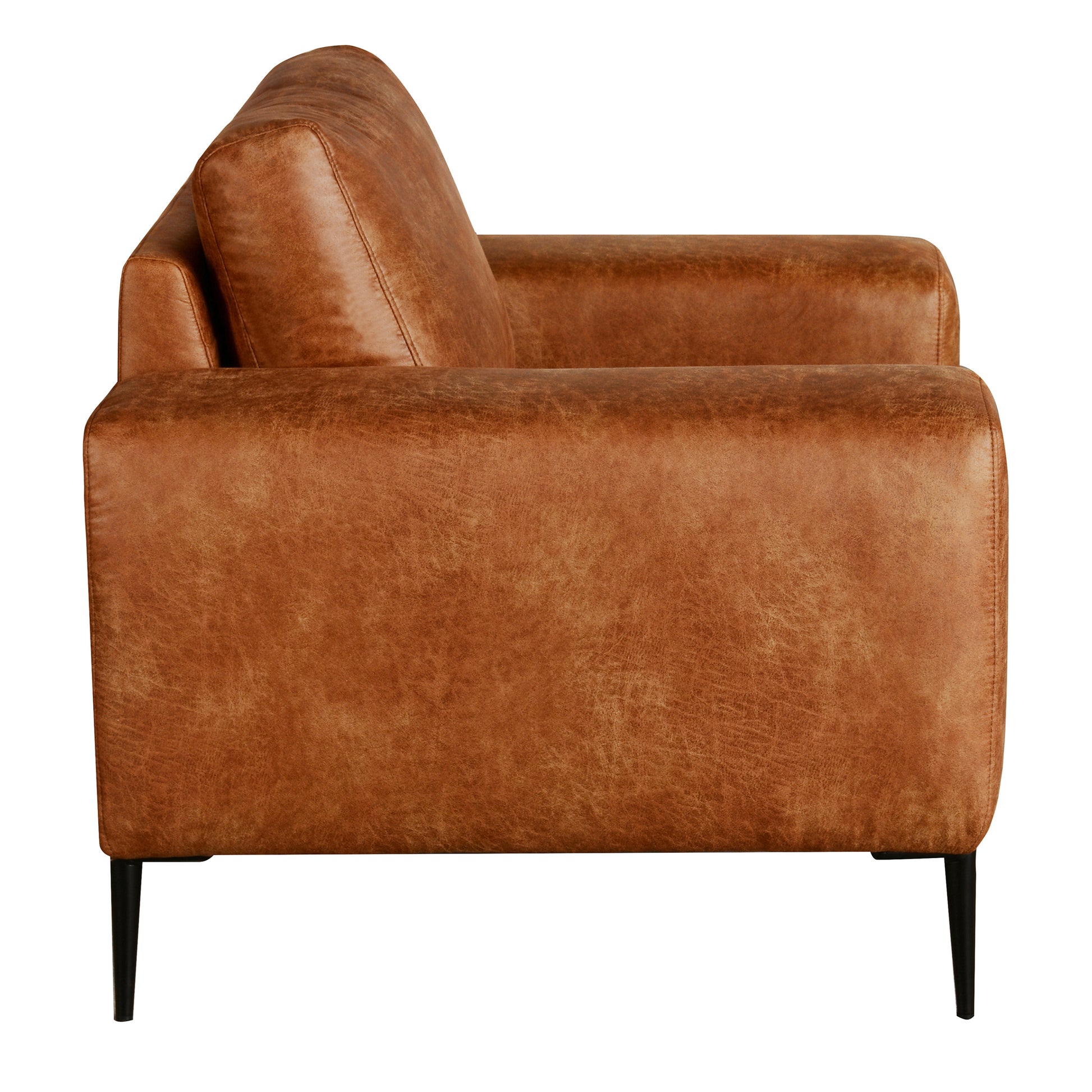 Shonda 44 in. Tan Faux Leather Armchair-Furniture > Chairs > Armchairs, Recliners & Sleeper Chairs > Armchairs-DECOROLALA