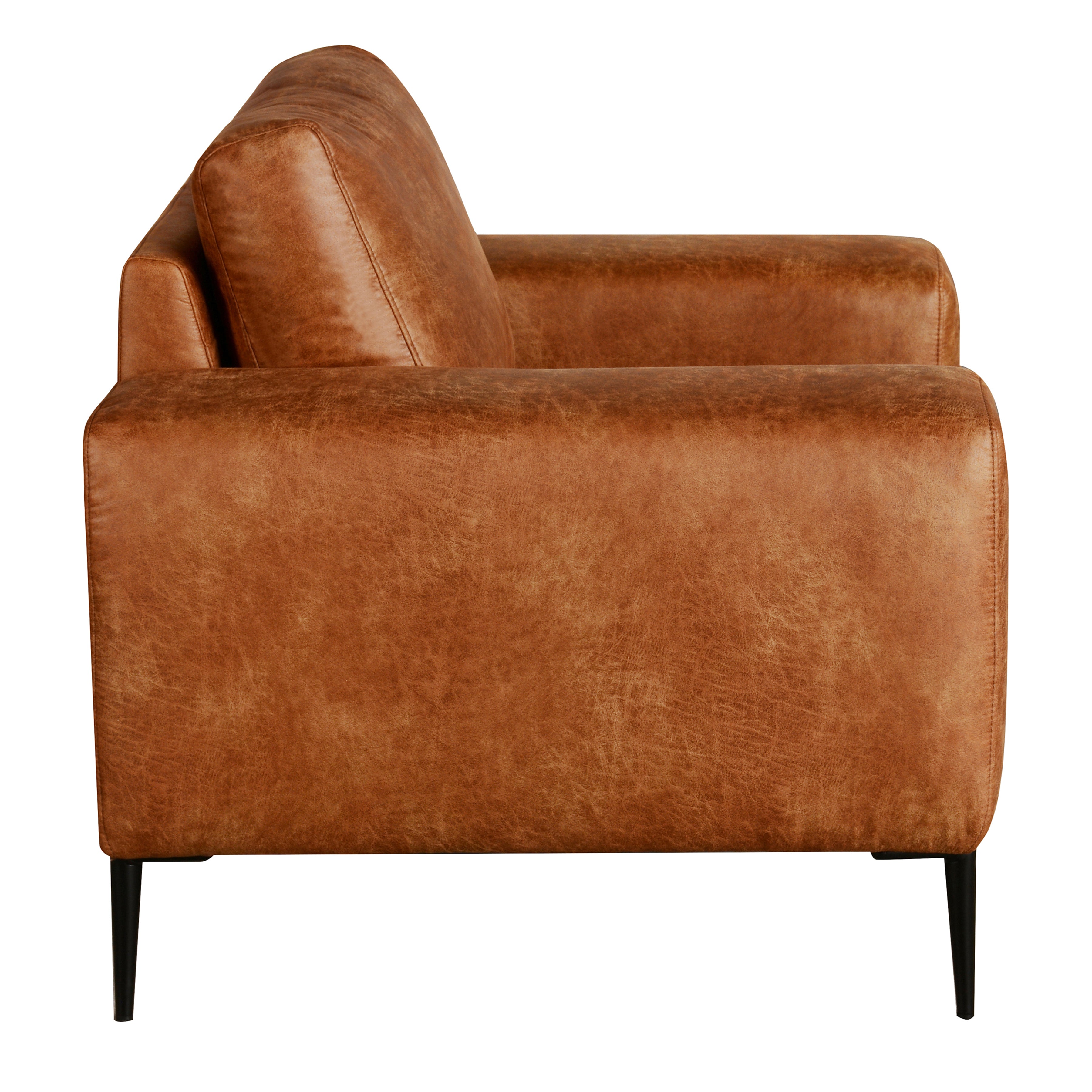 Shonda 44 in. Tan Faux Leather Armchair-Furniture > Chairs > Armchairs, Recliners & Sleeper Chairs > Armchairs-DECOROLALA